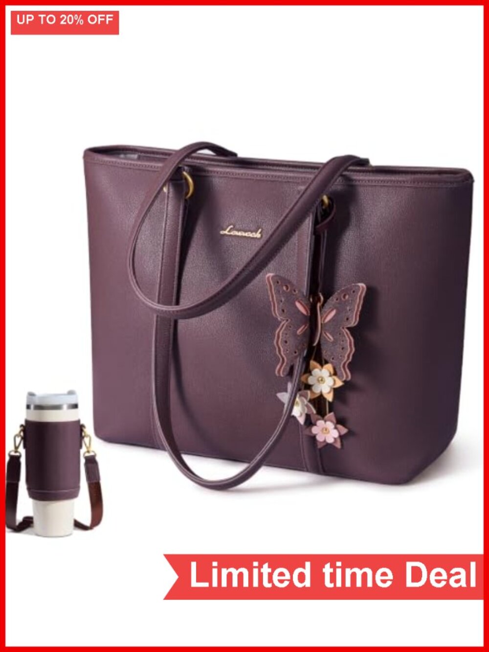 Vegan Leather Tote Bag Satchel Purse Shoulder Handbag